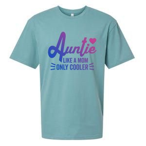 Auntie Like A Mom But Cooler Funny Aunt From Niece Gift Sueded Cloud Jersey T-Shirt