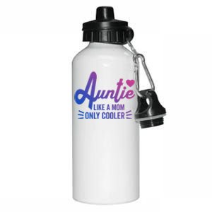 Auntie Like A Mom But Cooler Funny Aunt From Niece Gift Aluminum Water Bottle