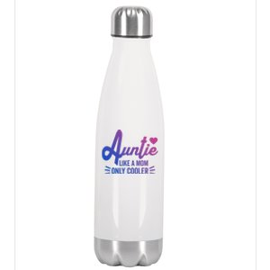 Auntie Like A Mom But Cooler Funny Aunt From Niece Gift Stainless Steel Insulated Water Bottle