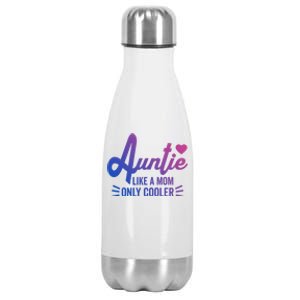 Auntie Like A Mom But Cooler Funny Aunt From Niece Gift Stainless Steel Insulated Water Bottle