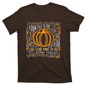 Autumn Leaves And Pumpkins Please Fall Leaves Collection T-Shirt