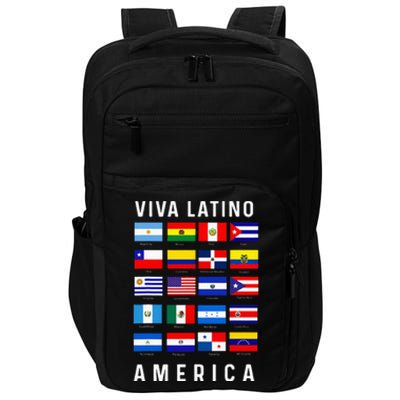 All Latin American Flags Countries Viva Latino America Impact Tech Backpack