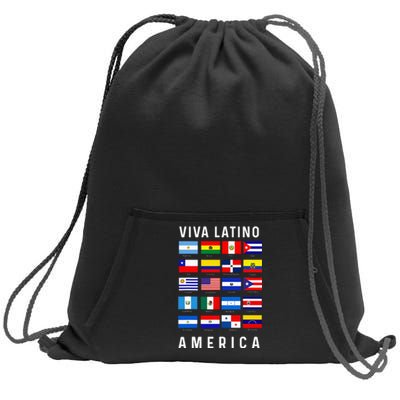 All Latin American Flags Countries Viva Latino America Sweatshirt Cinch Pack Bag