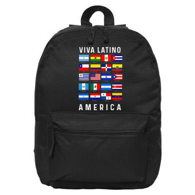 All Latin American Flags Countries Viva Latino America 16 in Basic Backpack