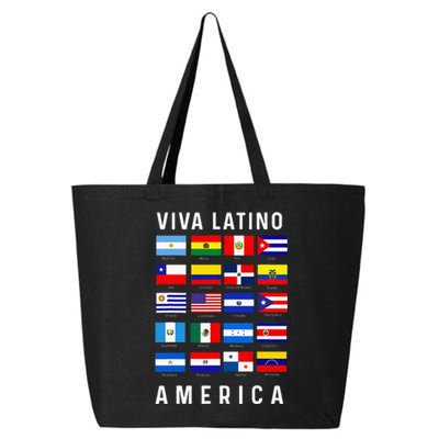 All Latin American Flags Countries Viva Latino America 25L Jumbo Tote