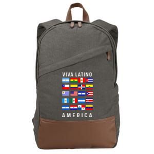 All Latin American Flags Countries Viva Latino America Cotton Canvas Backpack