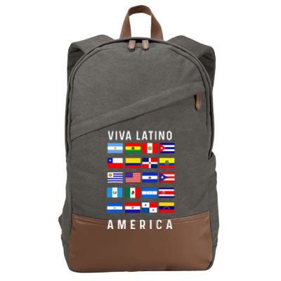 All Latin American Flags Countries Viva Latino America Cotton Canvas Backpack