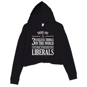 Anti Liberal Anti Liberal Useless Liberals Liberal Tears Crop Fleece Hoodie