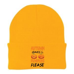 Autumn Leaves And Pumpkins Please Knit Cap Winter Beanie