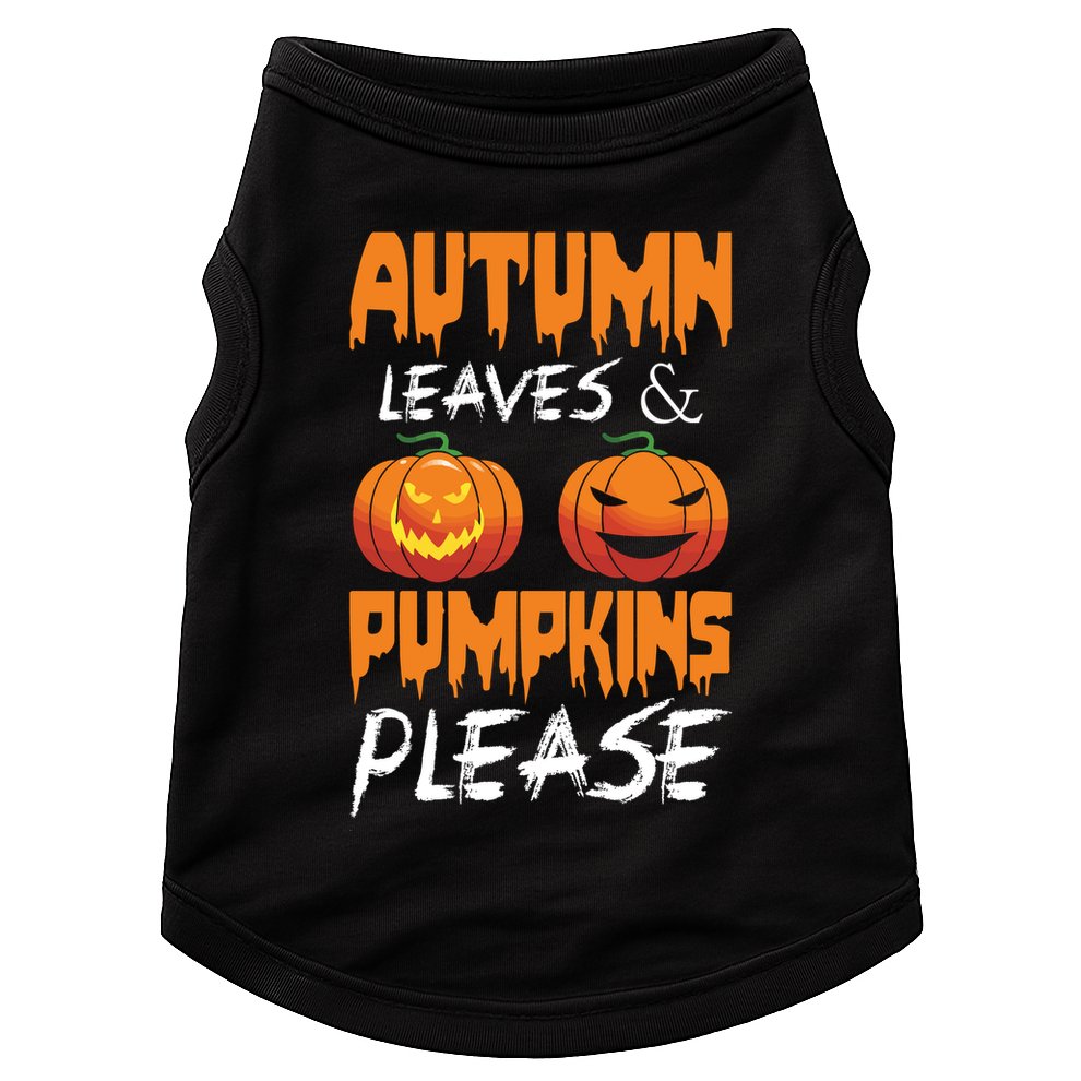 Autumn Leaves And Pumpkins Please Doggie Tank