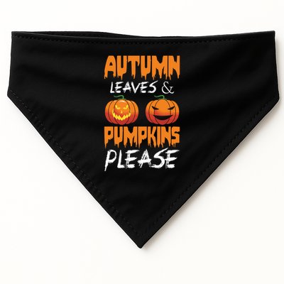 Autumn Leaves And Pumpkins Please USA-Made Doggie Bandana
