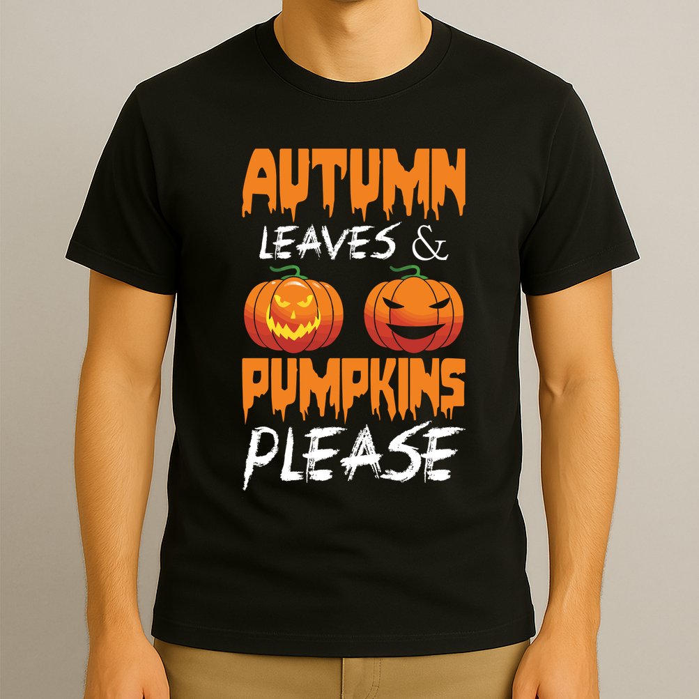Autumn Leaves And Pumpkins Please T-Shirt