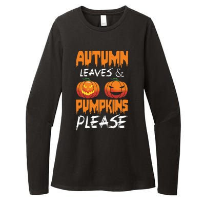 Autumn Leaves And Pumpkins Please Womens CVC Long Sleeve Shirt