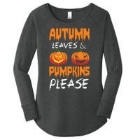 Autumn Leaves And Pumpkins Please Women's Perfect Tri Tunic Long Sleeve Shirt