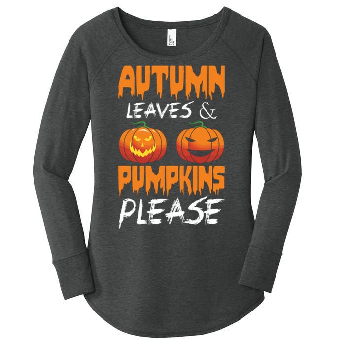 Autumn Leaves And Pumpkins Please Women's Perfect Tri Tunic Long Sleeve Shirt