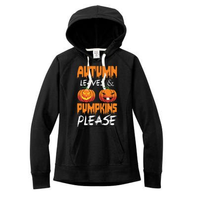 Autumn Leaves And Pumpkins Please Women's Fleece Hoodie