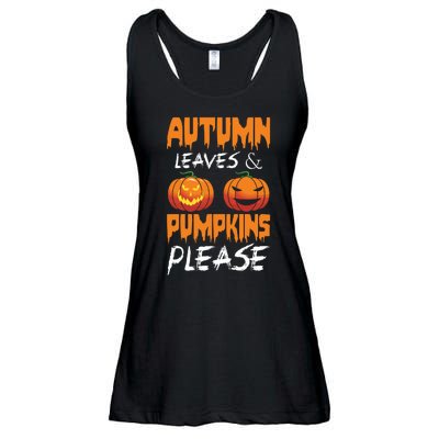 Autumn Leaves And Pumpkins Please Ladies Essential Flowy Tank