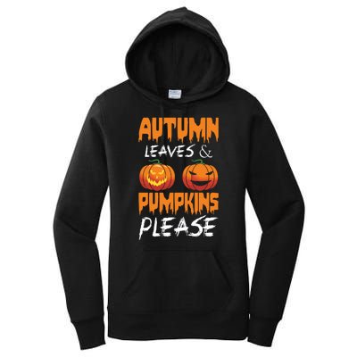 Autumn Leaves And Pumpkins Please Women's Pullover Hoodie