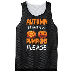 Autumn Leaves And Pumpkins Please Mesh Reversible Basketball Jersey Tank