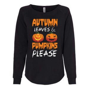 Autumn Leaves And Pumpkins Please Womens California Wash Sweatshirt