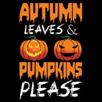 Autumn Leaves And Pumpkins Please Premium T-Shirt