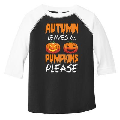 Autumn Leaves And Pumpkins Please Toddler Fine Jersey T-Shirt