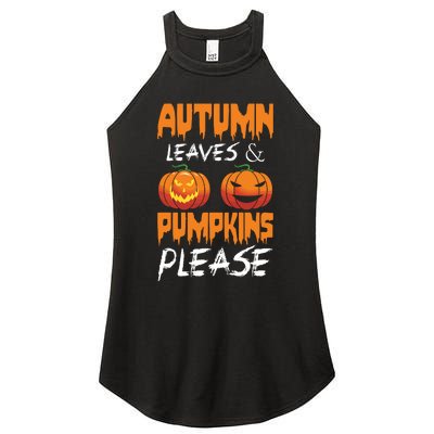 Autumn Leaves And Pumpkins Please Women’s Perfect Tri Rocker Tank