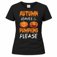 Autumn Leaves And Pumpkins Please Women's T-Shirt