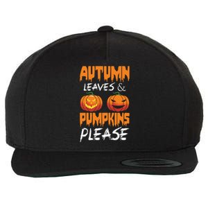 Autumn Leaves And Pumpkins Please Wool Snapback Cap