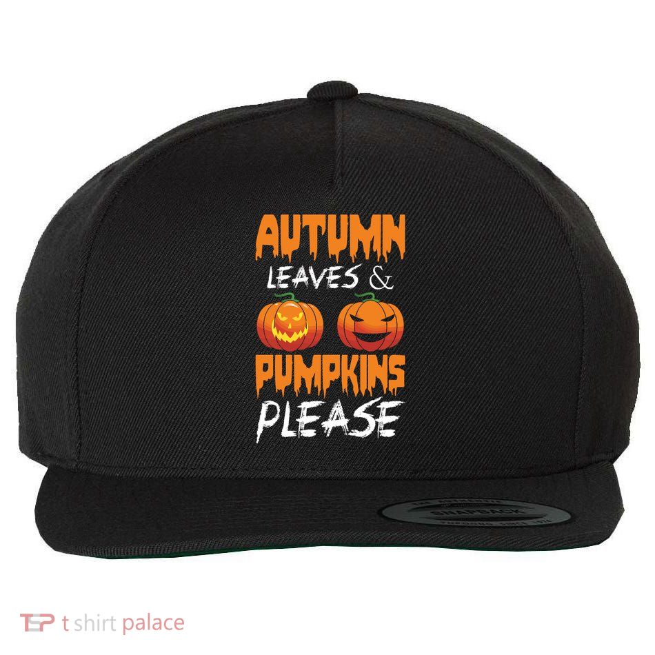 Autumn Leaves And Pumpkins Please Wool Snapback Cap