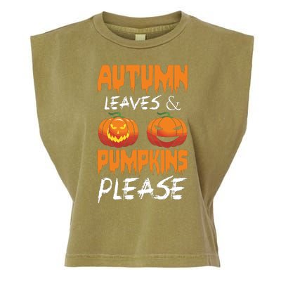 Autumn Leaves And Pumpkins Please Garment-Dyed Women's Muscle Tee