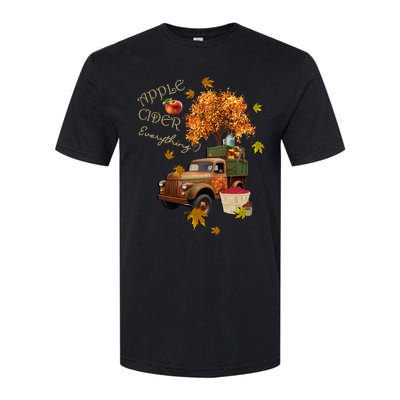 Autumn Leaves and Truck Design Apple Cider Everything Fall Softstyle® CVC T-Shirt