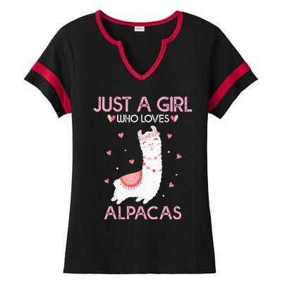 Alpaca Llama Animal Lover Gift Just A Who Loves Alpacas Ladies Halftime Notch Neck Tee