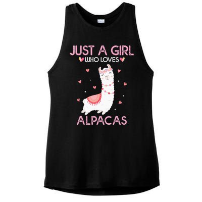 Alpaca Llama Animal Lover Gift Just A Who Loves Alpacas Ladies PosiCharge Tri-Blend Wicking Tank