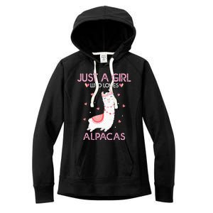 Alpaca Llama Animal Lover Gift Just A Who Loves Alpacas Women's Fleece Hoodie