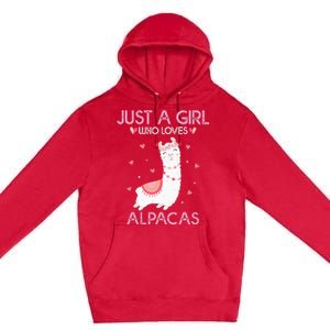 Alpaca Llama Animal Lover Gift Just A Who Loves Alpacas Premium Pullover Hoodie