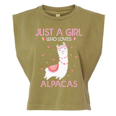 Alpaca Llama Animal Lover Gift Just A Who Loves Alpacas Garment-Dyed Women's Muscle Tee