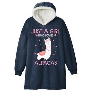 Alpaca Llama Animal Lover Gift Just A Who Loves Alpacas Hooded Wearable Blanket