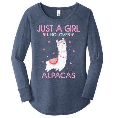 Alpaca Llama Animal Lover Gift Just A Who Loves Alpacas Women's Perfect Tri Tunic Long Sleeve Shirt