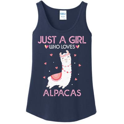 Alpaca Llama Animal Lover Gift Just A Who Loves Alpacas Ladies Essential Tank