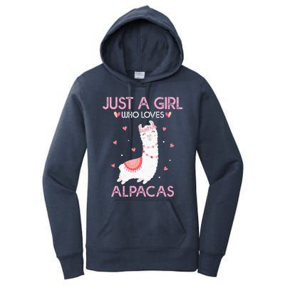 Alpaca Llama Animal Lover Gift Just A Who Loves Alpacas Women's Pullover Hoodie