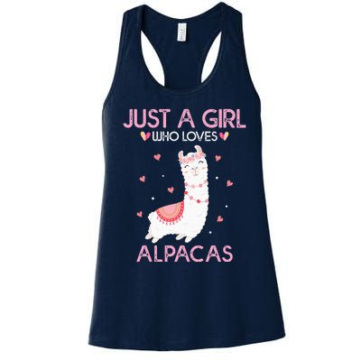 Alpaca Llama Animal Lover Gift Just A Who Loves Alpacas Women's Racerback Tank