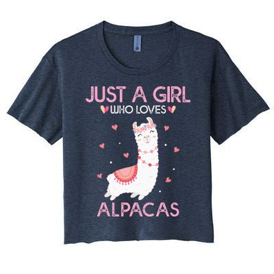 Alpaca Llama Animal Lover Gift Just A Who Loves Alpacas Women's Crop Top Tee