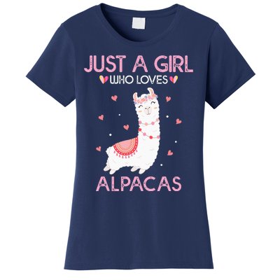 Alpaca Llama Animal Lover Gift Just A Who Loves Alpacas Women's T-Shirt