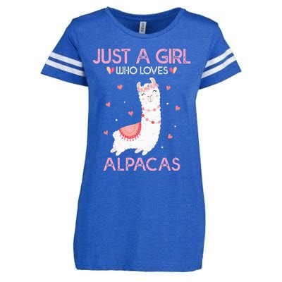 Alpaca Llama Animal Lover Gift Just A Who Loves Alpacas Enza Ladies Jersey Football T-Shirt