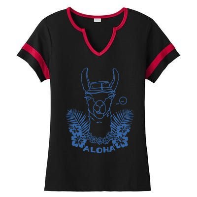 Aloha Llama Ladies Halftime Notch Neck Tee