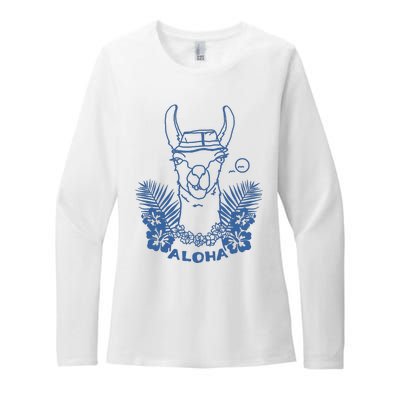 Aloha Llama Womens CVC Long Sleeve Shirt