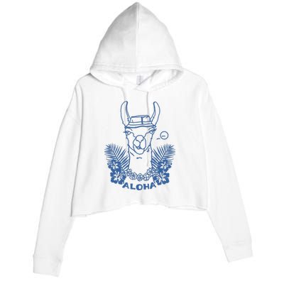 Aloha Llama Crop Fleece Hoodie