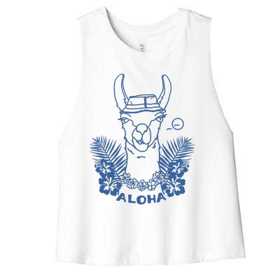 Aloha Llama Women's Racerback Cropped Tank