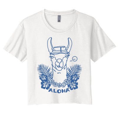 Aloha Llama Women's Crop Top Tee